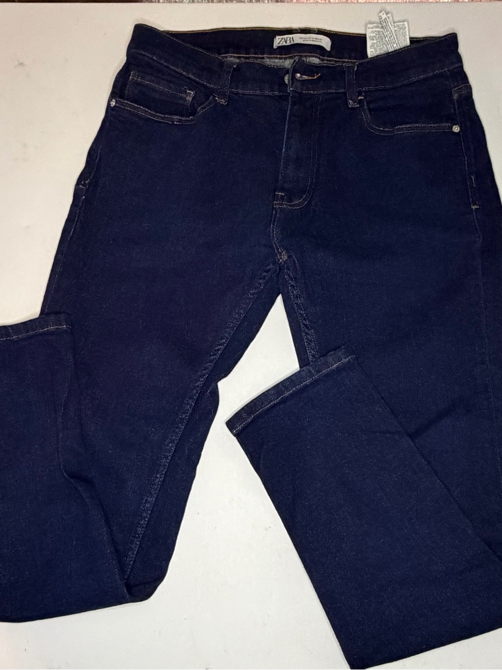 ZARA Women’s Dark Blue Wash Straight Leg